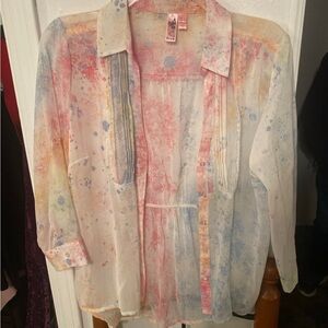 Dolled Up Multicolor Sheer Blouse
